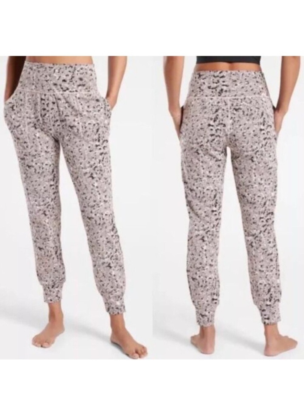 Athleta Textured Salutation Powervita Women’s High Rise Joggers Sz M